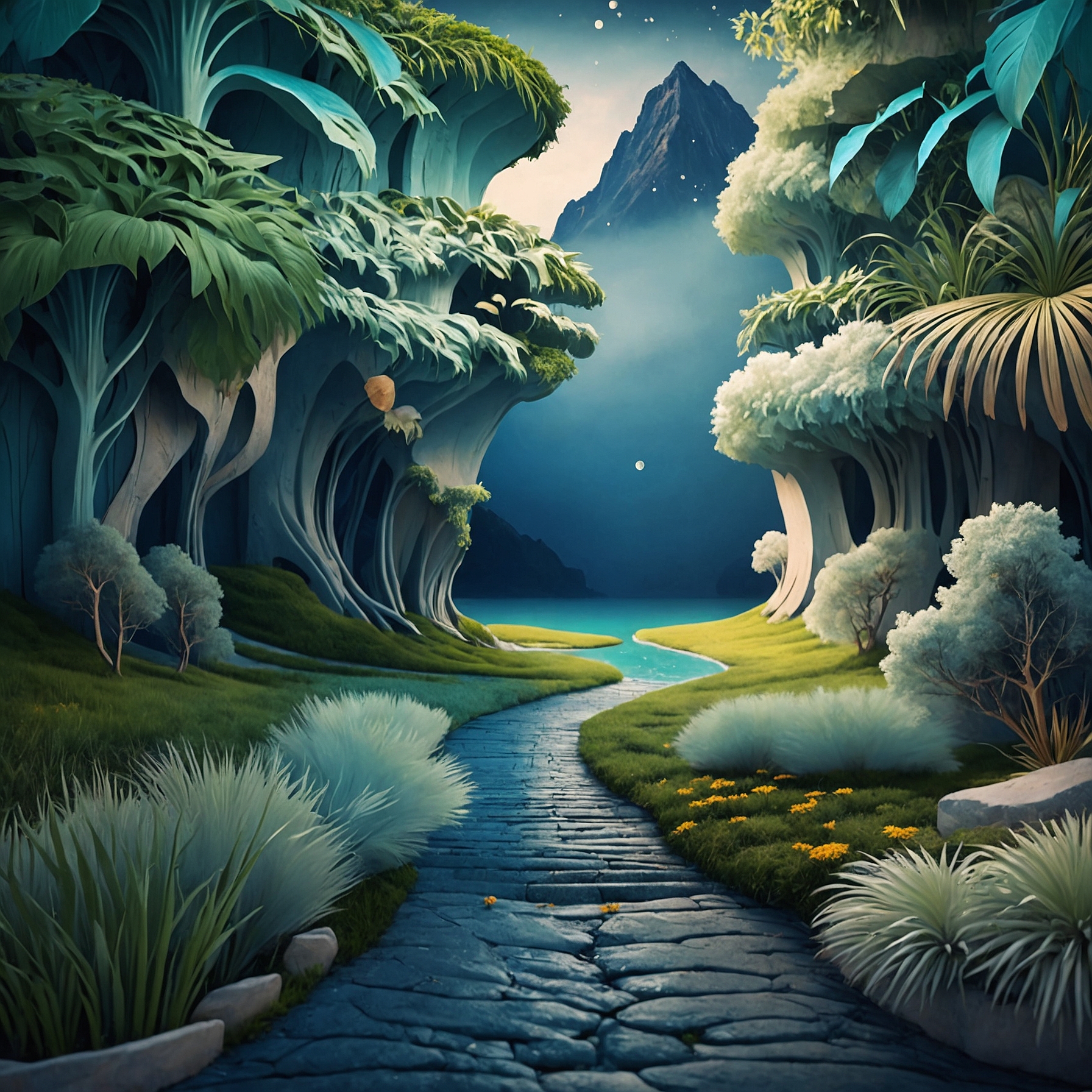 Verdant Reveries I – Moonlit Path